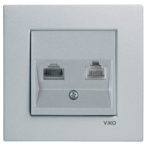 Viko Artline Novella Data-Numeris Telefon Prizi (RJ45-CAT5E-RJ11) ( Çerçeve Hariç )